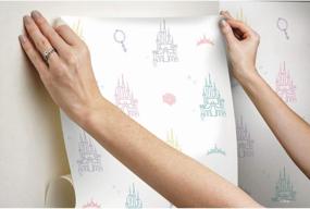 img 2 attached to Disney Princess Castle Peel And Stick Wallpaper In White And Purple - RoomMates RMK11780RL