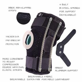 img 3 attached to DRWELLAND Hinged Knee Brace Support - Adjustable Straps & Side Stabilizers - Open Patella Compression Support For Or Knee Stability & Recovery Aid - Arthritis, ACL, LCL, MCL, Meniscus Tears, Tendon