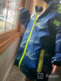 img 6 attached to Waterproof Boys Rain Jacket - Lightweight Zipper Hoodies W/ Dinosaurs Design For Kids Outerwear