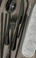 img 1 attached to Compact & Convenient: Travel Stainless Steel Utensils Set With Case, Chopsticks & Straw - Perfect For Camping & On-The-Go! review by Chris Benton