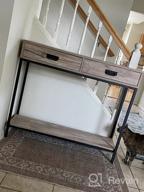 img 1 attached to Modern Oak Wood Console Table With Drawers And Shelf - Ideal For Hallways, Living Rooms And Entryways! review by Jeff Langford