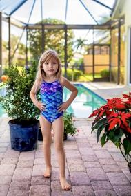 img 3 attached to Girls One Piece Swimsuit Quick Dry Beach Bathing Suit 3-10 Years