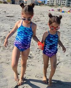 img 2 attached to Girls One Piece Swimsuit Quick Dry Beach Bathing Suit 3-10 Years