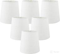 meriville pack of 6 off white linen clip on chandelier lamp shades, 4x5x5 inches logo