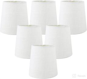 img 4 attached to MERIVILLE Pack of 6 Off White Linen Clip On Chandelier Lamp Shades, 4x5x5 Inches