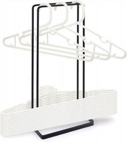 img 4 attached to Portable Metal Hanger Organizer Rack - Black Hanger Caddy For Closet, Laundry, And Dry Cleaning Room - Hangers Storage Solution, 1 Piece