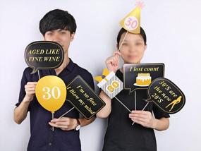 img 1 attached to 30Th Birthday Party Photo Booth Props (52Pcs) For Her Him Dirty Thirty 30Th Birthday Gold And Black Decorations, Konsait Big 30 Birthday Party Supplies For Men And Women