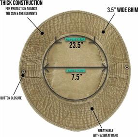 img 1 attached to Оставайтесь защищенными и стильными с солнцезащитной шляпой Boonie: регулируемая и с широкими полями для активного отдыха