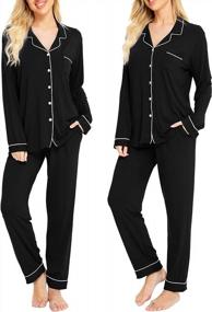 img 3 attached to SWOMOG Cozy Women'S Button Down Pajama Set For Comfortable Nighttime Relaxation