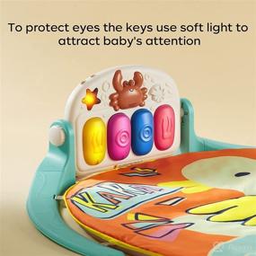 img 1 attached to Enhanced 4-in-1 Tummy Time Mat: Adjustable 3 Music Modes, LED Lights, Kick and Play Piano Gym - Perfect Baby Play Mat and Activity Gift for Girls and Boys