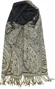 img 2 attached to Double-Layered Jacquard Paisley Pashmina Shawl With Luxurious Design