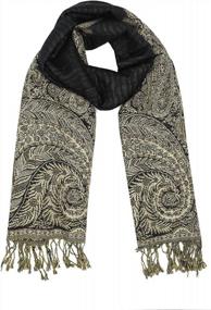 img 1 attached to Double-Layered Jacquard Paisley Pashmina Shawl With Luxurious Design