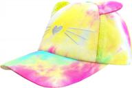 cute and playful: accsa kids baseball cap for girls in tie dye with 3d cat ears logo