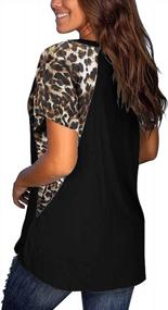 img 2 attached to Woman Casual Tops Long Sleeve Leopard Print Patchwork Plus Size T-Shirt Blouses