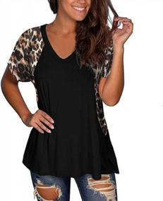 img 3 attached to Woman Casual Tops Long Sleeve Leopard Print Patchwork Plus Size T-Shirt Blouses