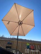 img 1 attached to FRUITEAM 10Ft Offset Patio Cantilever Umbrella With Crank & Cross Bar, Outdoor Market Umbrella Waterproof UV Protection UPF50+ For Garden/Pool/Backyard review by Steven Darkshnar