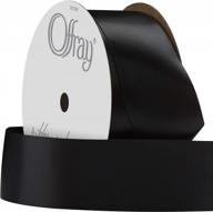 высококачественная лента с львом шириной 1 1/2 дюйма: offray double face satin ribbon в классическом черном цвете логотип