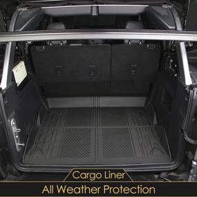 img 3 attached to SNA Cargo Liner 2Pcs Подходит для 4-дверной версии Bronco 2021-2022 гг. 3D-форма Всепогодный коврик для заднего багажника Водонепроницаемый автомобильный напольный коврик Противоскользящий резиновый ковер TPE без запаха