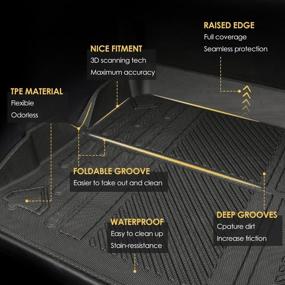 img 1 attached to SNA Cargo Liner 2Pcs Подходит для 4-дверной версии Bronco 2021-2022 гг. 3D-форма Всепогодный коврик для заднего багажника Водонепроницаемый автомобильный напольный коврик Противоскользящий резиновый ковер TPE без запаха