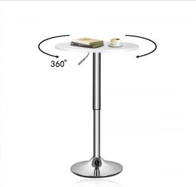 img 2 attached to Magshion Stool 23.6'' Round Adjustable Height Wood Bar Pub Table White