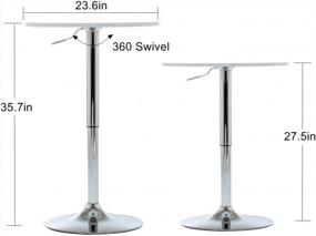 img 1 attached to Magshion Stool 23.6'' Round Adjustable Height Wood Bar Pub Table White