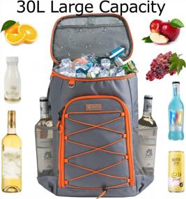 img 3 attached to Оставайтесь свежими на ходу с рюкзаком-холодильником Sougayilang большой емкости с теплоизоляцией - идеально подходит для приключений на свежем воздухе и пикников!