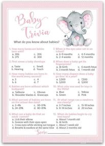 img 4 attached to 🐘 PINK ELEPHANT Baby Shower Game: BABY TRIVIA Baby Shower Games (Pack of 25) – Fun Baby Facts Games for GIRL Baby Shower, Pink Cute Polka Dot Baby Elephant Baby Shower Games Activity – SKU G500-TRV