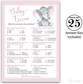 img 3 attached to 🐘 PINK ELEPHANT Baby Shower Game: BABY TRIVIA Baby Shower Games (Pack of 25) – Fun Baby Facts Games for GIRL Baby Shower, Pink Cute Polka Dot Baby Elephant Baby Shower Games Activity – SKU G500-TRV