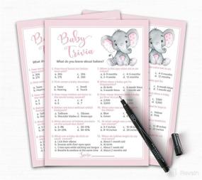 img 2 attached to 🐘 PINK ELEPHANT Baby Shower Game: BABY TRIVIA Baby Shower Games (Pack of 25) – Fun Baby Facts Games for GIRL Baby Shower, Pink Cute Polka Dot Baby Elephant Baby Shower Games Activity – SKU G500-TRV