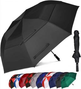 img 4 attached to Stay Shielded On The Course: BAGAIL 62 Inch Portable Golf Umbrella For Windproof And Waterproof Protection