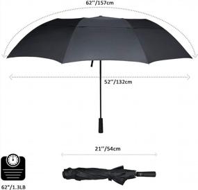 img 3 attached to Stay Shielded On The Course: BAGAIL 62 Inch Portable Golf Umbrella For Windproof And Waterproof Protection