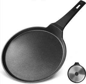 img 4 attached to Cainfy 11" Nonstick Crepe Pan Skillet For Dosa Tawa, Griddle Pancake Induction Compatible PFOA Free