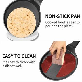 img 1 attached to Cainfy 11" Nonstick Crepe Pan Skillet For Dosa Tawa, Griddle Pancake Induction Compatible PFOA Free