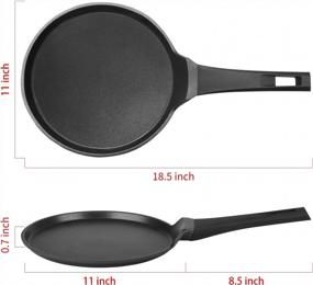 img 3 attached to Cainfy 11" Nonstick Crepe Pan Skillet For Dosa Tawa, Griddle Pancake Induction Compatible PFOA Free
