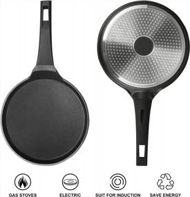 img 2 attached to Cainfy 11" Nonstick Crepe Pan Skillet For Dosa Tawa, Griddle Pancake Induction Compatible PFOA Free