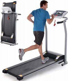 img 4 attached to Efficient Home-Based Fitness With A Motorized Folding Treadmill - Tracking Pulse, Safety Key, & LCD Included!