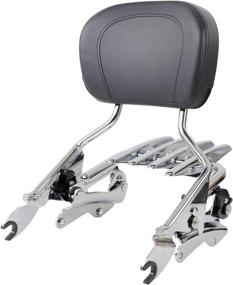 img 4 attached to 🔧 AUFER Chrome Detachable Upright Passenger Backrest Sissy Bar: Ultimate Luggage Rack Mounting Kit for Touring Road Street Electra Glide Road King 2014-2022