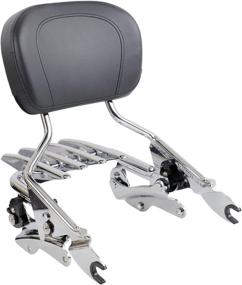 img 2 attached to 🔧 AUFER Chrome Detachable Upright Passenger Backrest Sissy Bar: Ultimate Luggage Rack Mounting Kit for Touring Road Street Electra Glide Road King 2014-2022