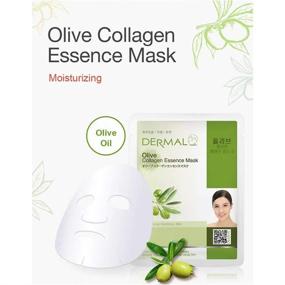 img 1 attached to DERMAL Olive Collagen Facial Sheet Mask 23G - 10 Pack Moisturizing Nourishing Daily Skin Treatment Solution.