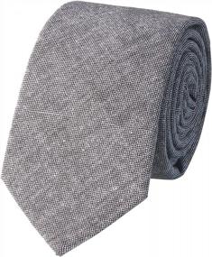 img 4 attached to HOULIFE Solid Cotton Stripe Skinny Ties For Men - Slim Men'S Neckties Perfect For Weddings And Parties