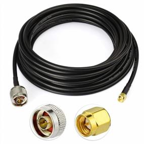 img 4 attached to 50Ft RG58 Coaxial Cable With N Male To SMA Male Connector - Ideal WiFi, 3G/4G/5G/LTE, CB Ham Radio And ADS-B Antenna Extension Cable By Superbat
