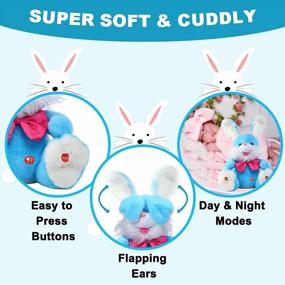 img 1 attached to MIAODAM Bunny Stuffed Animal For Girls, Peek-A Boo Toys For 1 Year Old Girl, Children Song & Lullabies Interactive Toys Repeats What You Say, Toys For Baby Boys Talking Singing With Floppy Ears(Blue)