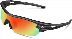 img 4 attached to TOREGE поляризованные спортивные солнцезащитные очки с 3 сменными линзами для мужчин и женщин, очки для велоспорта, бега, вождения, рыбалки TR002