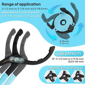 img 3 attached to SHALL 4PC Oil Filter Removal Set: Universal 3-Jaw Wrench, Adjustable Plier, Adapters - Easily Pull Oil Filters from Cars & Motorcycles!