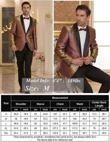 img 3 attached to Men'S Luxury Gold Silver Tuxedo Blazer Suit Jacket One Button Weddings Party Dinner Prom