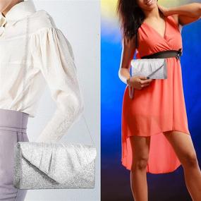 img 3 attached to Evening Envelope Handbag Sequin Shoulder Women's Handbags & Wallets : Clutches & Evening Bags