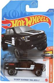 img 1 attached to 🔥 Hot Wheels '19 Chevy Silverado Trail Boss LT in Black - Limited Edition Hot Trucks Collectible