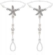 add elegance to your beach wedding look with bienvenu pearl anklet chain bracelet set logo