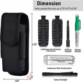 img 2 attached to Multitool Belt Pouch With Magnetic Closure - YKOOE Universal Nylon Tool Holster Sheath For Improved Convenience
