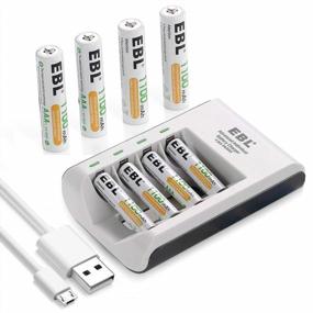 img 4 attached to EBL 8-Pack AAA Rechargeable Batteries With 1100MAh Capacity, Smart C807 Battery Charger, And Micro USB Charging Cable